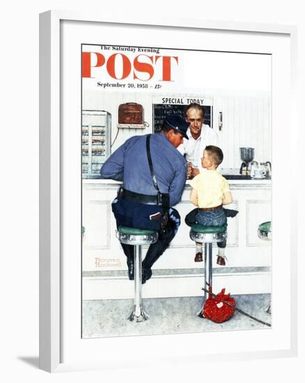 "Runaway" Saturday Evening Post Cover, September 20,1958-Norman Rockwell-Framed Giclee Print