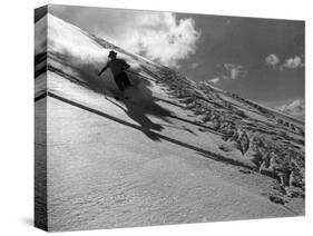 Runaway Skier-null-Stretched Canvas