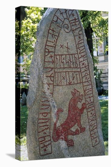 Rune Stone, Lund, Sweden, Viking Civilization-null-Stretched Canvas