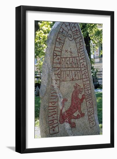 Rune Stone, Lund, Sweden, Viking Civilization-null-Framed Giclee Print