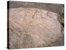 Rune Stone Ref Sigurd 'Dragon Killer'. Sundbyholm, Near Eskilstuna, Sodermanlandslan, Sweden-Richard Ashworth-Stretched Canvas