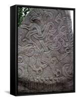 Rune Stone Relief Depicting Dragon, 983, Jelling-null-Framed Stretched Canvas