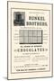 Runkel Brothers Chocolates-null-Mounted Art Print