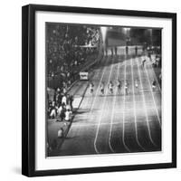 Runner Dave Sime Falling Out of Race Because of Leg Injury During Olympic Tryouts-Ralph Crane-Framed Premium Photographic Print