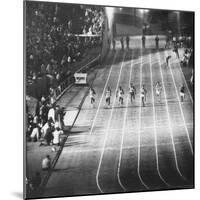 Runner Dave Sime Falling Out of Race Because of Leg Injury During Olympic Tryouts-Ralph Crane-Mounted Premium Photographic Print