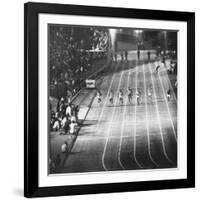 Runner Dave Sime Falling Out of Race Because of Leg Injury During Olympic Tryouts-Ralph Crane-Framed Premium Photographic Print