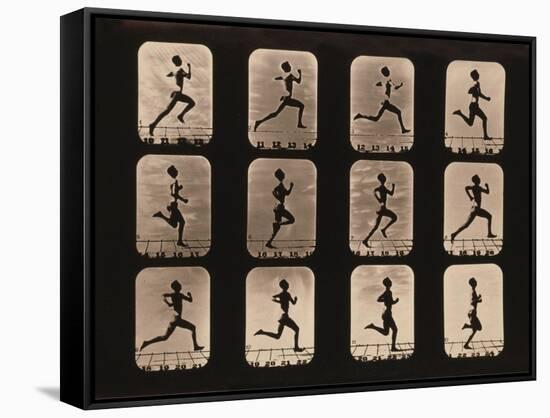 Runner in Action-null-Framed Stretched Canvas