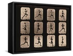 Runner in Action-null-Framed Stretched Canvas