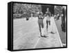Runner John Landy, Breaking the 4 Minute Mile-Allan Grant-Framed Stretched Canvas