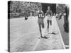 Runner John Landy, Breaking the 4 Minute Mile-Allan Grant-Stretched Canvas