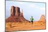 Runner. Running Man Sprinting in Monument Valley. Athlete Runner Cross Country Trail Running Outdoo-Maridav-Mounted Photographic Print