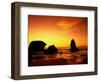 Runner Silhouetted on Beach-Robert Houser-Framed Photographic Print