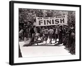 Runners Approaching the Finish Line in Central Park. During the 1972 New York City Marathon-null-Framed Photographic Print
