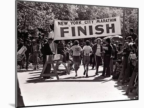 Runners Approaching the Finish Line in Central Park. During the 1972 New York City Marathon-null-Mounted Photographic Print