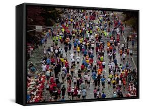 Runners Competing on First Avenue During 2009 New York City Marathon-null-Framed Stretched Canvas