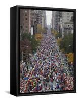 Runners Competing on First Avenue During 2009 New York City Marathon-null-Framed Stretched Canvas