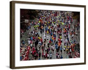 Runners Competing on First Avenue During 2009 New York City Marathon-null-Framed Photographic Print