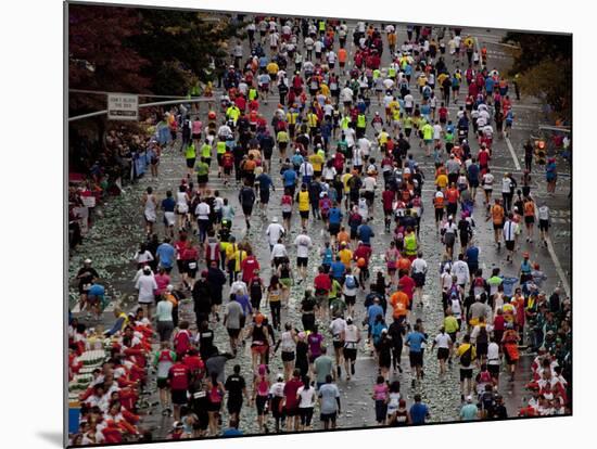 Runners Competing on First Avenue During 2009 New York City Marathon-null-Mounted Photographic Print