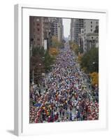 Runners Competing on First Avenue During 2009 New York City Marathon-null-Framed Photographic Print