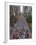 Runners Competing on First Avenue During 2009 New York City Marathon-null-Framed Photographic Print