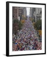 Runners Competing on First Avenue During 2009 New York City Marathon-null-Framed Photographic Print