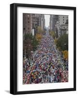 Runners Competing on First Avenue During 2009 New York City Marathon-null-Framed Photographic Print