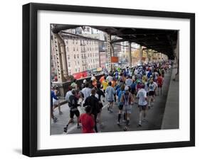 Runners Crossing the 59th Street Queensboro Bridge During the 2009 New York City Marathon-null-Framed Photographic Print