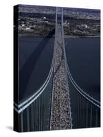 Runners Crossing the Verrazano Bridge after Starting the 1999 New York City Marathon-null-Stretched Canvas