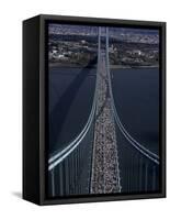 Runners Crossing the Verrazano Bridge after Starting the 1999 New York City Marathon-null-Framed Stretched Canvas