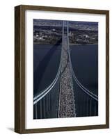 Runners Crossing the Verrazano Bridge after Starting the 1999 New York City Marathon-null-Framed Photographic Print