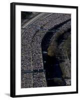 Runners Crossing the Verrazano Bridge after Starting the 1999 New York City Marathon-null-Framed Photographic Print