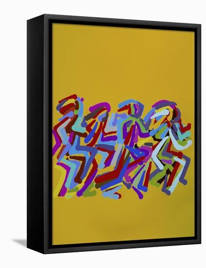 Runners II-Diana Ong-Framed Stretched Canvas