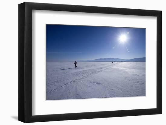 Runners in the 10th Baikal Ice Marathon-Louise Murray-Framed Photographic Print