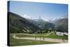 Runners in the Zermatt Marathon and the Matterhorn, Valais, Swiss Alps, Switzerland, Europe-Christian Kober-Stretched Canvas