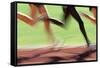 Runners Legs in Motion (Blurred Motion)-Peter Skinner-Framed Stretched Canvas