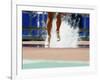 Runners Legs Splashing Through Water Jump of Track and Field Steeplechase Race, Sydney, Australia-Paul Sutton-Framed Photographic Print