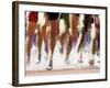 Runners Legs Splashing Through Water Jump of Track and Field Steeplechase Race, Sydney, Australia-Paul Sutton-Framed Photographic Print