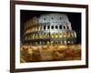 Runners Make Their Way Past the Colosseum in Rome-null-Framed Photographic Print