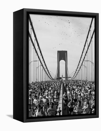 Runners, Marathon, New York, New York State, USA-Adam Woolfitt-Framed Stretched Canvas