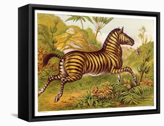 Running Amidst the African Flora-null-Framed Stretched Canvas