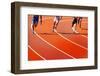 Running Athletes at Stadium in Relay Race Athletics Competition-Valery Bareta-Framed Photographic Print