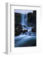 Running Blue, Waterfall Mood, Öxarárfoss, Iceland-Vincent James-Framed Photographic Print