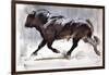 Running Bull, 2022, (charcoal and pastel on paper)-Mark Adlington-Framed Giclee Print