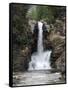 Running Eagle Falls, Glacier National Park, Montana, USA-Michel Hersen-Framed Stretched Canvas