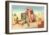 Running Elephant-null-Framed Art Print