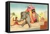 Running Elephant-null-Framed Stretched Canvas