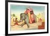 Running Elephant-null-Framed Art Print