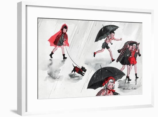 Running from the Rain - Jack & Jill-Dorothea Cooke-Framed Giclee Print