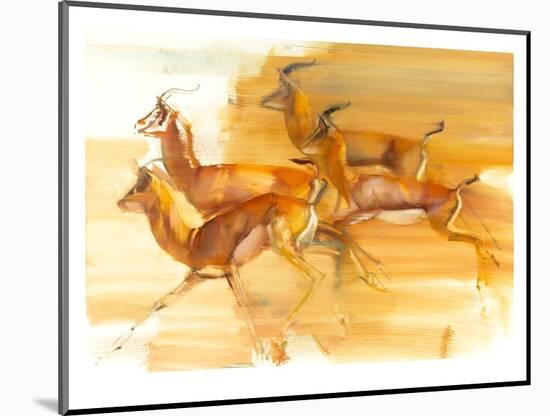 Running Gazelles, 2010-Mark Adlington-Mounted Giclee Print