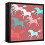 Running Horses Seamless Pattern-elein-Framed Stretched Canvas